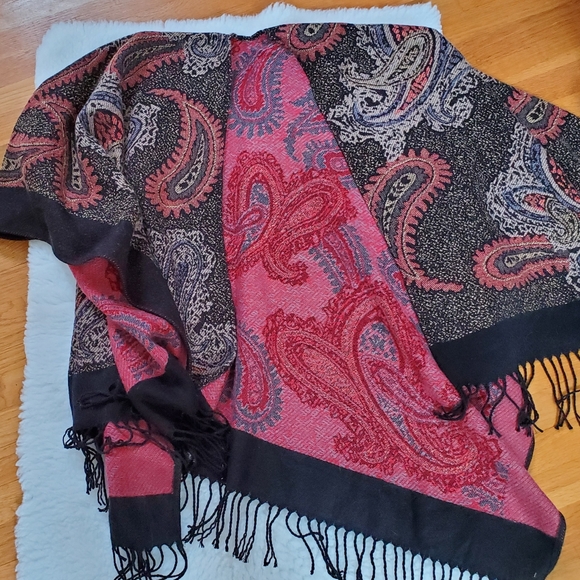 SOFT SURROUNDINGS Fringed Poncho / Ruana / Wrap - Picture 3 of 9